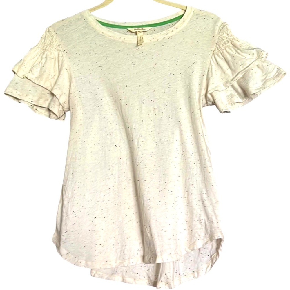 MATILDA JANE Let’s Go Together Stay Awhile Cream Tee, Size Small, GUC.